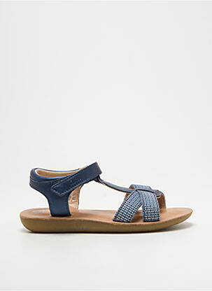 Sandales/nu pieds tissage satiné bout ouvert bleu ASTER fille