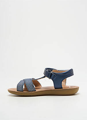 Sandales/nu pieds tissage satiné bout ouvert bleu ASTER fille