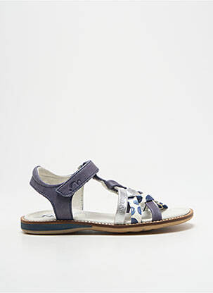 Sandales/nu pieds tissage satiné bout ouvert bleu NOËL fille
