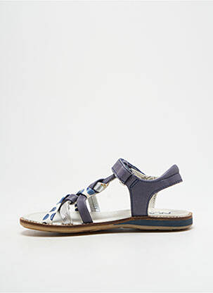 Sandales/nu pieds tissage satiné bout ouvert bleu NOËL fille