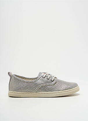 Baskets tissage satiné bout rond or PALLADIUM fille