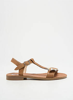 Sandales/nu pieds tissage tissage pailleté chiquet marron SHOO POM fille