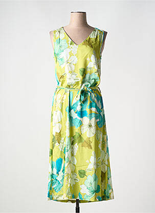 Robe mi-longue imprimé fleurs sans manche vert LE PETIT BAIGNEUR femme