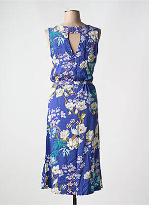 Robe longue imprimé fantaisie sans manche bleu LE PETIT BAIGNEUR femme