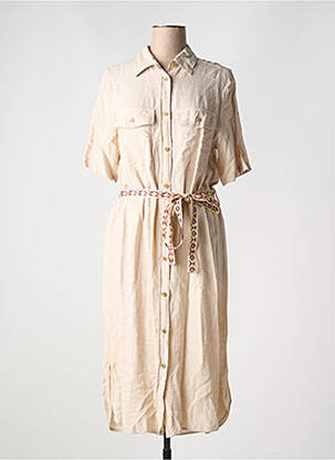 Robe longue manches courtes manches courtes beige DIANA GALLESI femme