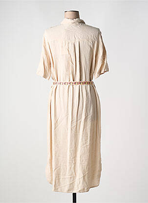 Robe longue manches courtes manches courtes beige DIANA GALLESI femme