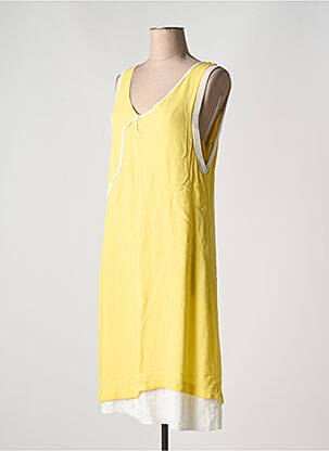 Robe mi-longue coupe fluide fines bretelles jaune ELISA CAVALETTI femme
