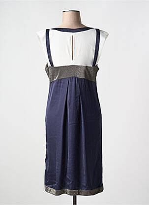 Robe mi-longue coupe fluide sans manche bleu ELISA CAVALETTI femme