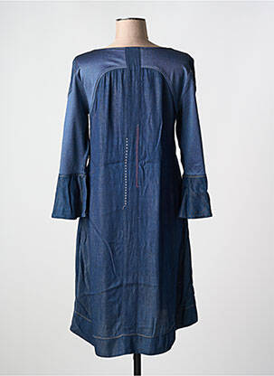 Robe mi-longue manches longues manches longues bleu ELISA CAVALETTI femme
