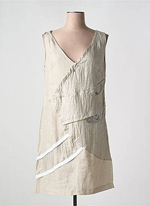 Robe mi-longue sans manche sans manche beige ELISA CAVALETTI femme