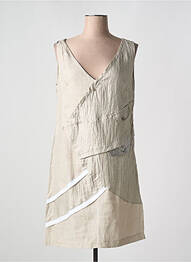 Robe mi-longue sans manche sans manche beige ELISA CAVALETTI femme