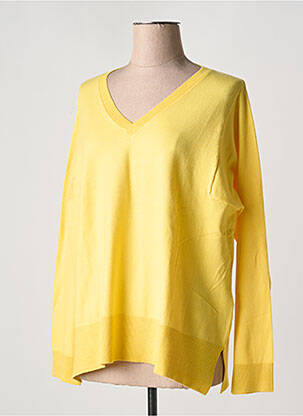 Pull col v manches longues jaune DIANA GALLESI femme