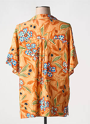 Chemisier imprimé fantaisie manches courtes orange DIANA GALLESI femme