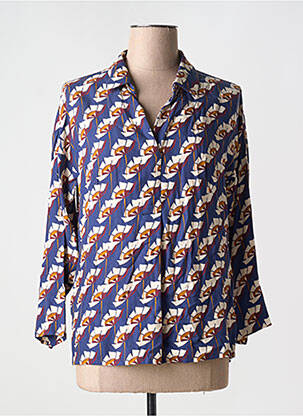Blouse imprimé fantaisie manches longues bleu LE PETIT BAIGNEUR femme