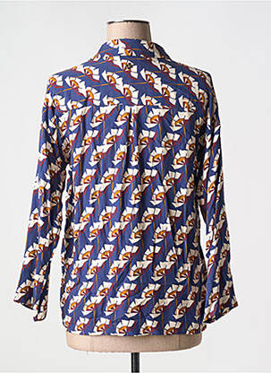 Blouse imprimé fantaisie manches longues bleu LE PETIT BAIGNEUR femme