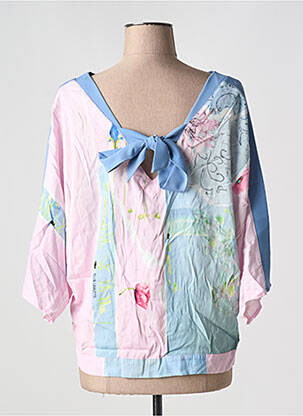 Top imprimé fantaisie manches 3/4 bleu ELISA CAVALETTI femme