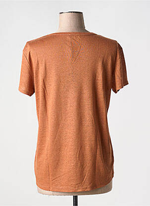 T-shirt coupe droite manches courtes marron REPEAT femme