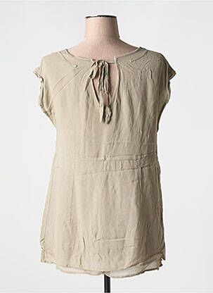 Top coupe fluide manches courtes beige ELISA CAVALETTI femme