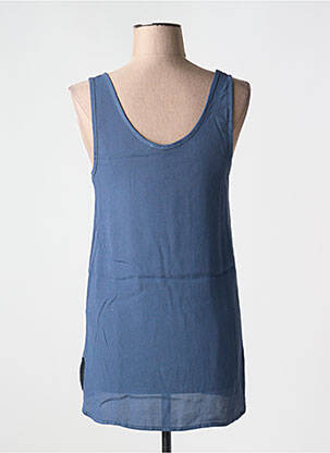 Top coupe fluide fines bretelles bleu LAUREN VIDAL femme