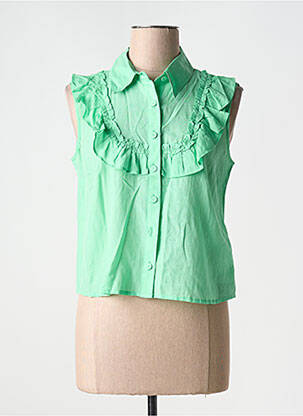 Chemisier coupe droite sans manche vert NENETTE femme