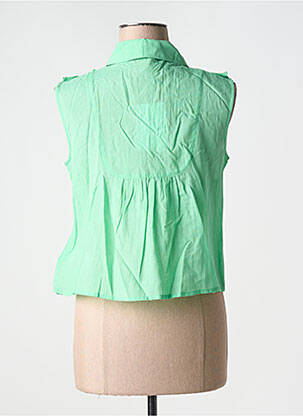 Chemisier coupe droite sans manche vert NENETTE femme