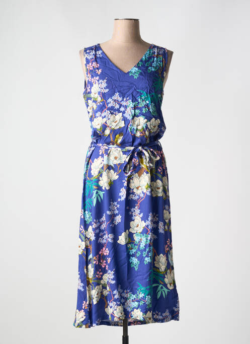 Robe longue imprimé fantaisie sans manche bleu LE PETIT BAIGNEUR femme