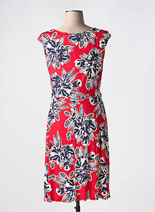 Robe mi-longue imprimé fleurs sans manche rouge DIANA GALLESI femme