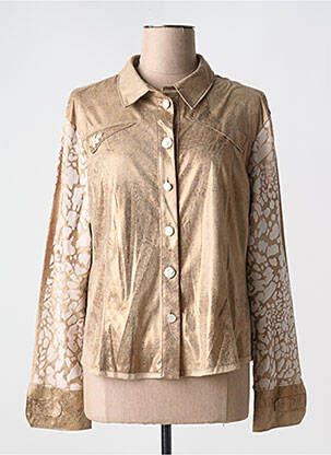Chemisier coupe cintrée manches longues beige ELISA CAVALETTI femme