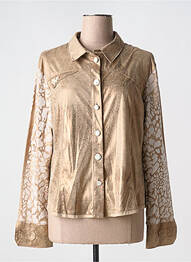 Chemisier coupe cintrée manches longues beige ELISA CAVALETTI femme