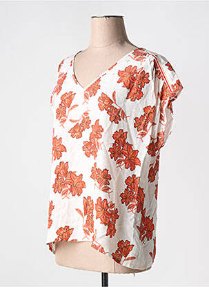 T-shirt col v manches courtes blanc LE PETIT BAIGNEUR femme
