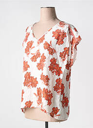 T-shirt col v manches courtes blanc LE PETIT BAIGNEUR femme