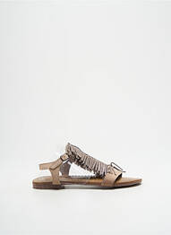 Sandales/nu pieds tissage satiné chiquet marron REQINS fille