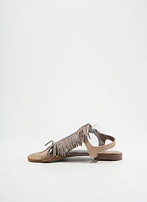 Sandales/nu pieds tissage satiné chiquet marron REQINS fille