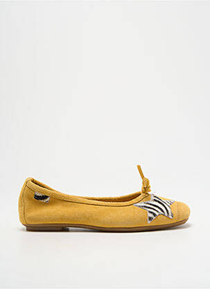 Ballerines bout carré chiquet jaune REQINS fille