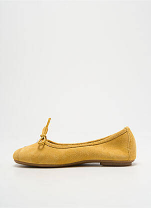 Ballerines bout carré chiquet jaune REQINS fille