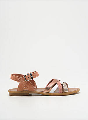 Sandales/nu pieds tissage satiné chiquet orange REQINS fille