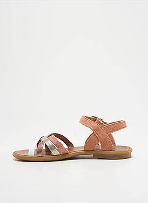Sandales/nu pieds tissage satiné chiquet orange REQINS fille