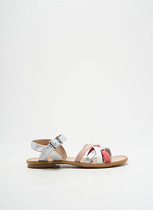Sandales/nu pieds tissage satiné chiquet argent REQINS fille