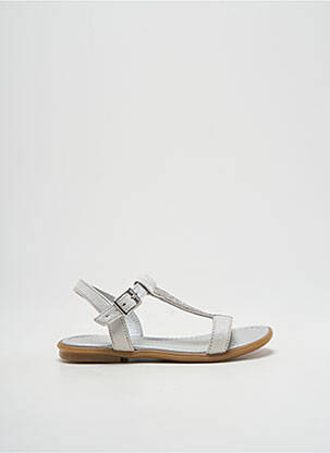 Sandales/nu pieds tissage satiné bout ouvert argent REQINS fille