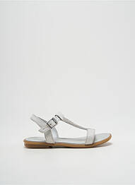 Sandales/nu pieds tissage satiné bout ouvert argent REQINS fille