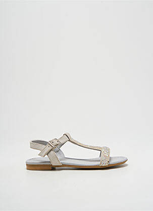 Sandales/nu pieds tissage satiné bout ouvert argent REQINS fille