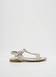 Sandales/nu pieds tissage satiné bout ouvert argent REQINS fille