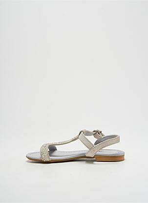 Sandales/nu pieds tissage satiné bout ouvert argent REQINS fille