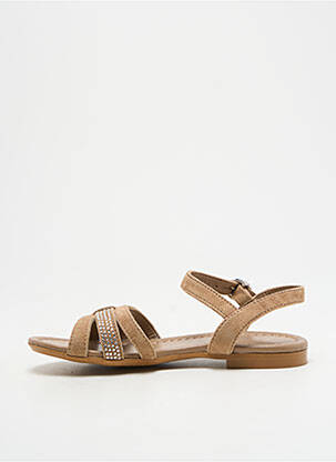 Sandales/nu pieds tissage satiné chiquet marron REQINS fille