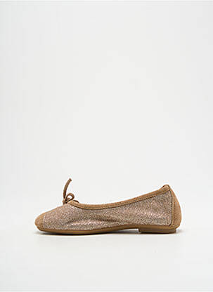 Ballerines tissage tissage pailleté bout rond or REQINS fille