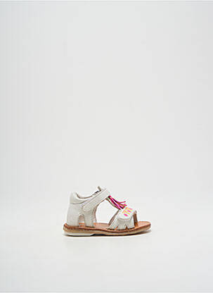 Sandales/nu pieds matière lisse bout ouvert blanc NOËL fille