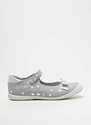 Ballerines tissage satiné bout rond argent LITTLE MARY fille
