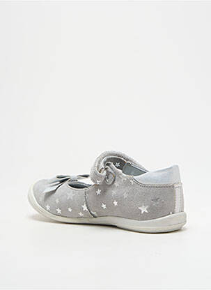 Ballerines tissage satiné bout rond argent LITTLE MARY fille