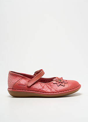Ballerines matière lisse bout rond rouge KICKERS fille