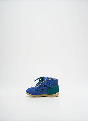 Bottillons fermeture lacets bout rond bleu KICKERS garcon